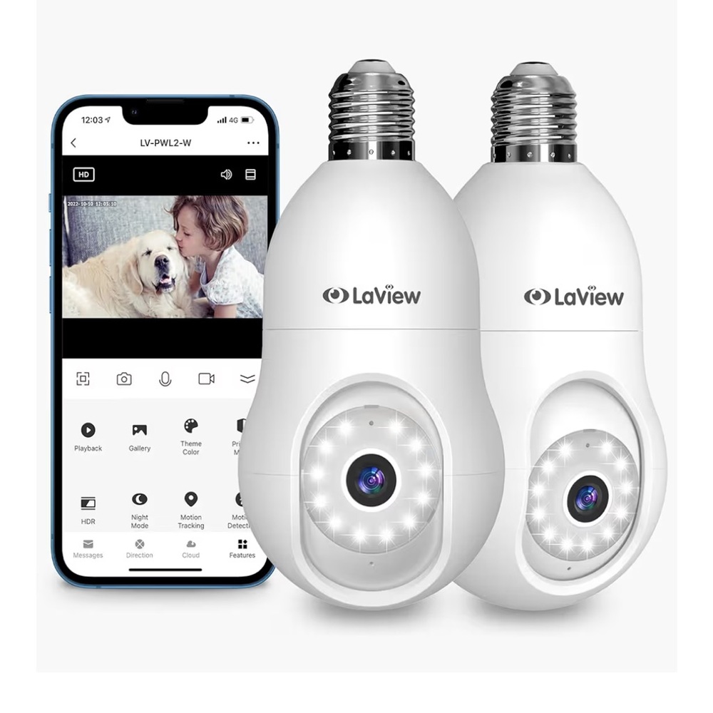 White Simulated Camera Bulb with Smartphone Integration